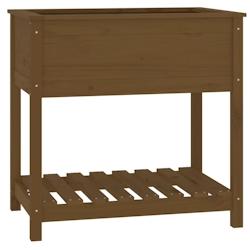 Helloshop26 - Jardinière bac lit surélevé plantes fleurs terrasse jardin avec étagère 82,5 x 54 x 81 cm bois de pin marron 02_0038403 - 3000214223872_0