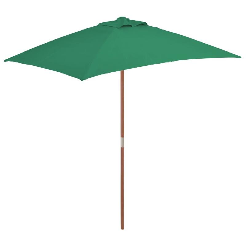 Helloshop26 - Parasol avec mât en bois 150 x 200 cm vert 02_0008113 - 3000434247764_0