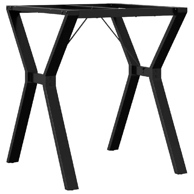 Helloshop26 - Pieds de table à manger cadre en Y 60 x 60 x 73 cm stables et robustes style industriel en acier noir 02_0047258 - noir acier 300023468_0