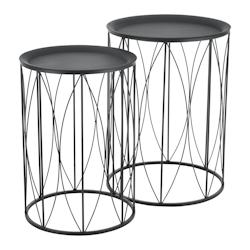 HELLOSHOP26 - Set de 2 tables basses métal noir tailles différentes 03_0008365 - noir 03_0008365_0