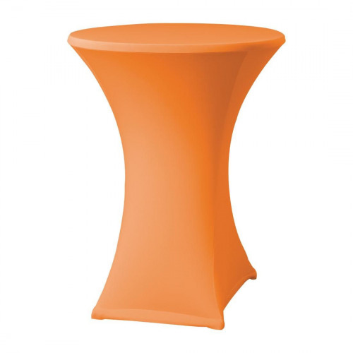 HOUSSE DE TABLE ÉTIRABLE ORANGE POUR PIEDS CROISÉS