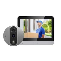 Interphone Vidéo 1080P Grand Écran Vision Nocturne Angle Large WiFi PIR Argent YONIS - argenté 3615616948379_0