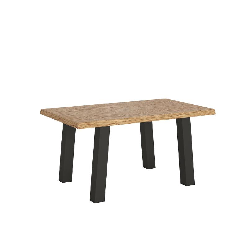 Itamoby Table Extensible 90X140/240 Cm Svalen Chêne Écorcé Pieds Anthracite - marron Bois manufacturé 8050598904909_0
