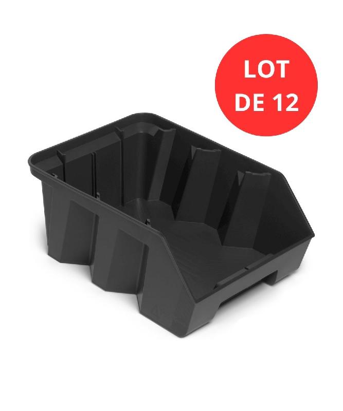 Lot de 12 bacs duetto 12,5 litres plastique gris anthracite_0
