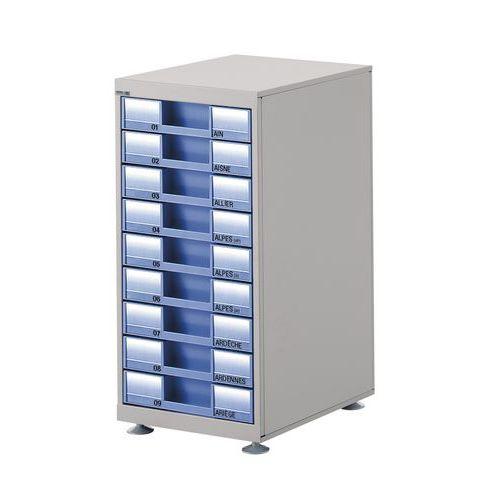 MODULE SIMPLE GRIS CLAIR/ 9 TIROIRS HTEUR 6 CM BLEU IRIS - CLEN