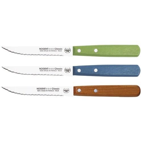 NOGENT Boîte 20 couteaux à steak 11 cm Vert / Bleu / Cerisier - Classic Bois - 035-1227751_0