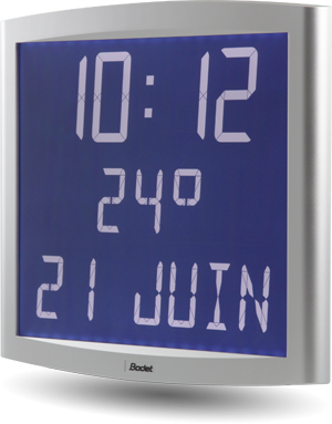 Horloge calendrier LCD intérieur rétro-éclairée - Opalys Date POE NTP - Boîtier aluminium - BODET_0