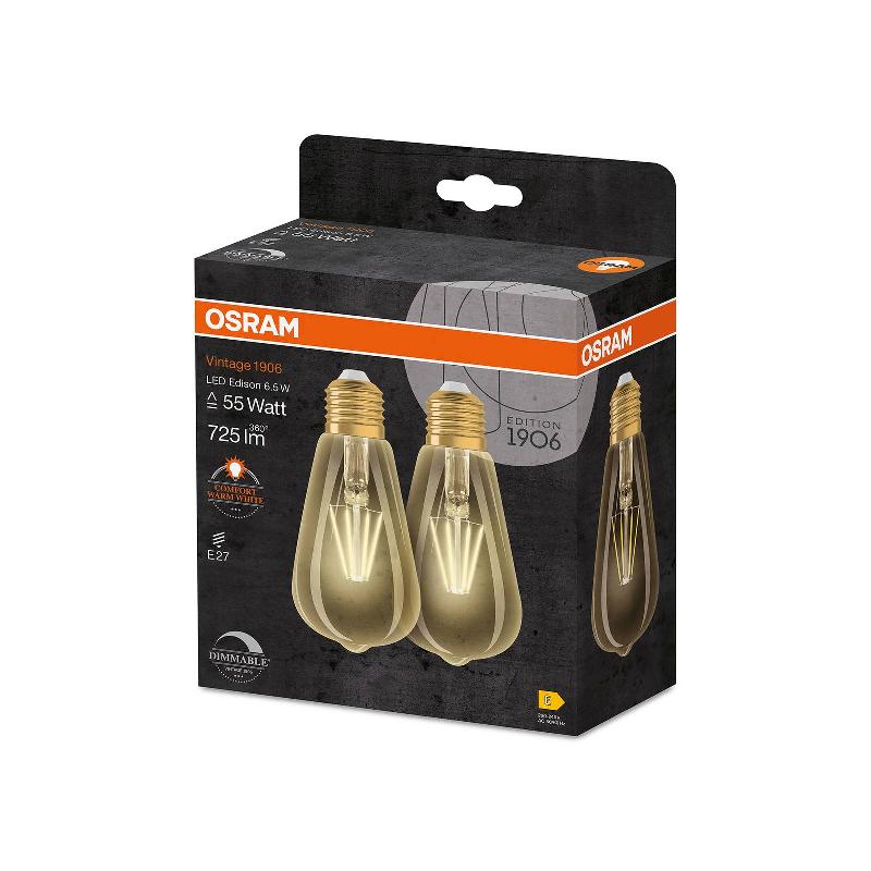 OSRAM VINTAGE 1906 LED RUSTIQUE E27 6,5 W DIM X2