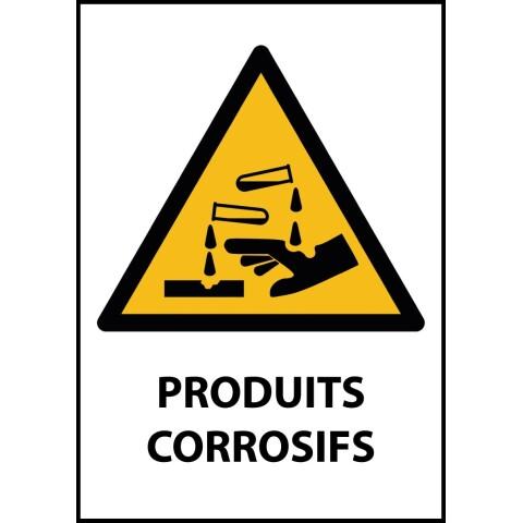 PANNEAU DE DANGER - PRODUITS CORROSIFS - W023 - ISO EN 7010 PVC 2 MM A3