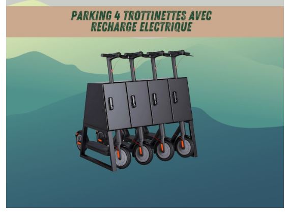 Parking pour trottinettes électriques avec recharge_0