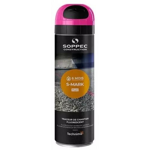 PEINTURE DE MARQUAGE PROVISOIRE FLUORESCENTE - 3 À 6 MOIS - S-MARK - CERISE - X1 TECHNIMA SOPPEC