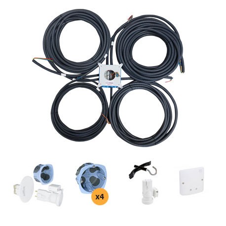 Pieuvre électrique en KIT - Salle de bain 10 m2 - 1 prise de courant - 2 inters simple allumage + 1 alim SS - KITSDB10SAX2_0