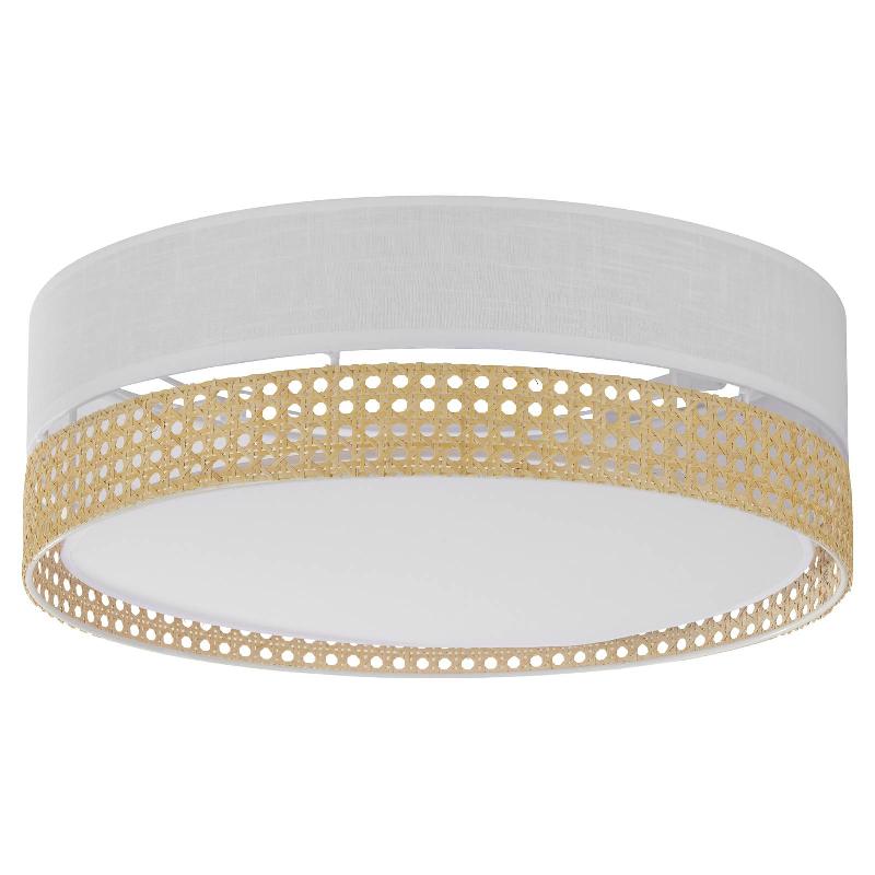 TK LIGHTING PLAFONNIER PAGLIA BLANC/ROTIN, Ø 45 CM