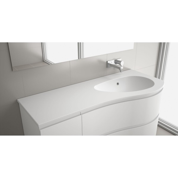 PLAN VASQUE ARRONDI GAUCHE CHARGE MINÉRALE BLANC BRILLANT - MAM - SALGAR - 85906