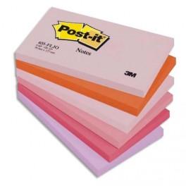POST-IT LOT DE 6 BLOCS REPOSITIONNABLES COLORIS PLAISIR DIMENSIONS 76X127MM BP755