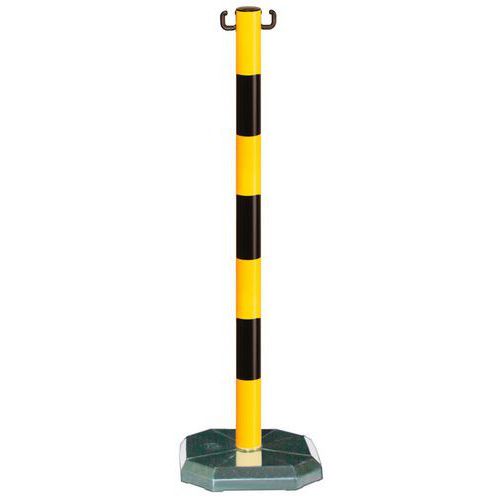 POTEAU PVC SUR SOCLE FINITION JAUNE/NOIR LESTÉ À 35 KG - CROSO