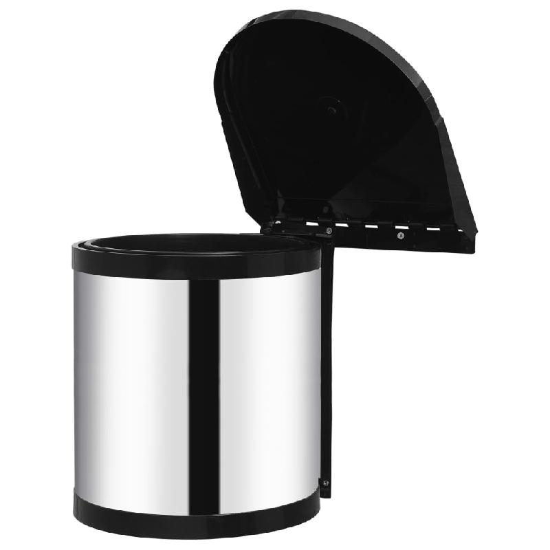 Poubelle intégrée de cuisine 12 litres - acier inoxydable - seau intérieur amovible 02_0006040_0