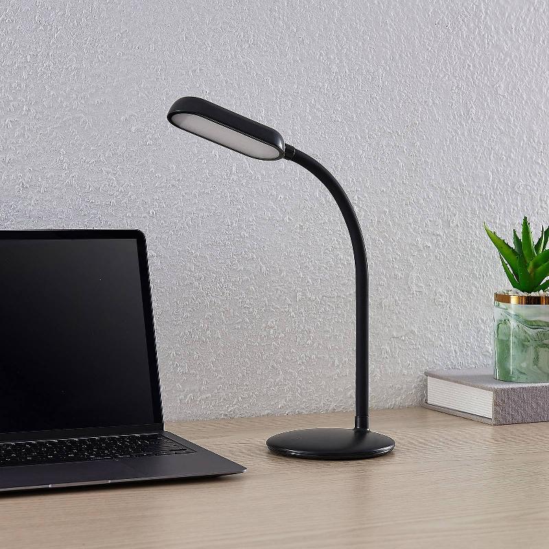 PRIOS LAMPE DE TABLE LED RECHARGEABLE OPIRA, NOIR, USB, VARIATEUR TACTILE