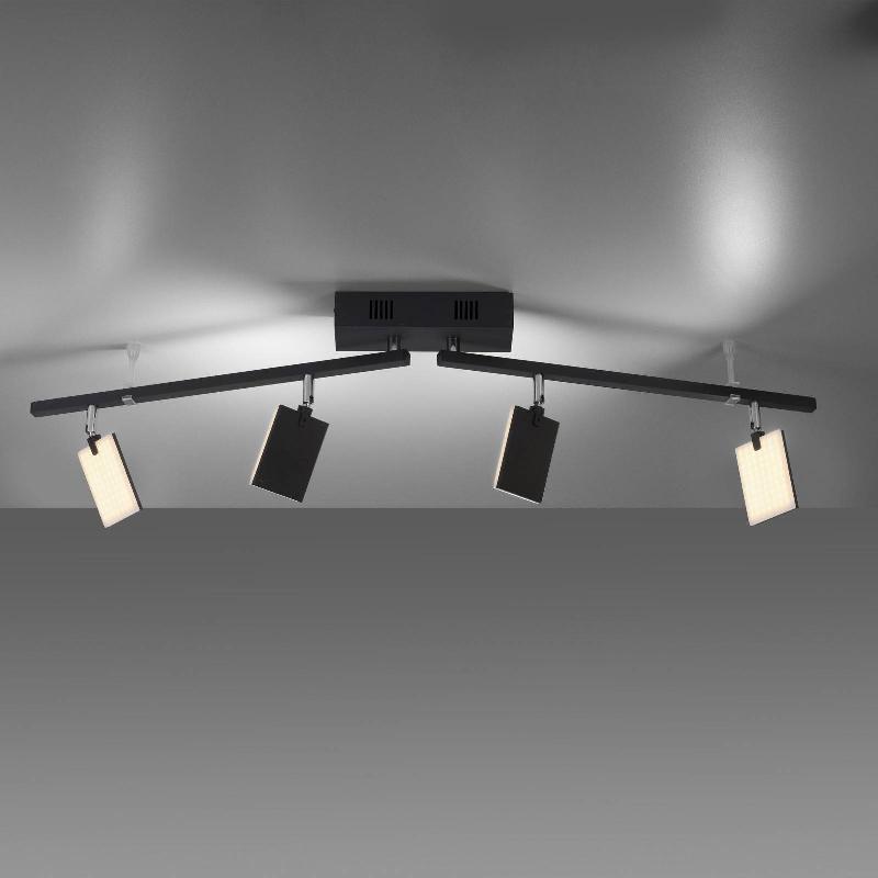 PURE MIRA PLAFONNIER 4 LAMPE TÉLÉCOMMANDE CCT NOIR