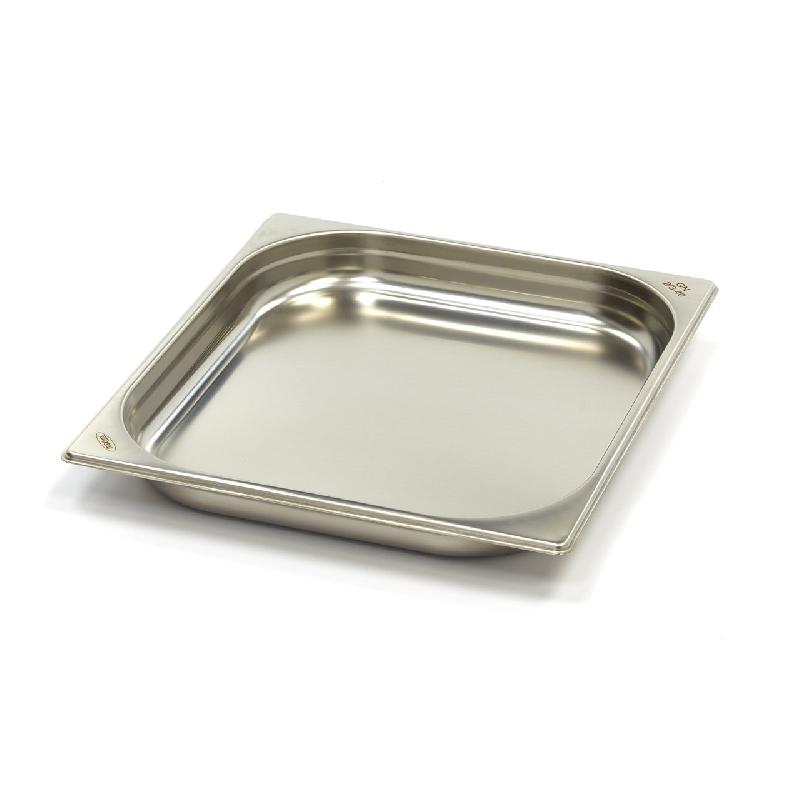 Récipient Gastronorm 2/3 GN - profondeur 4 cm - acier inoxydable - norme européenne et usage professionnel_0