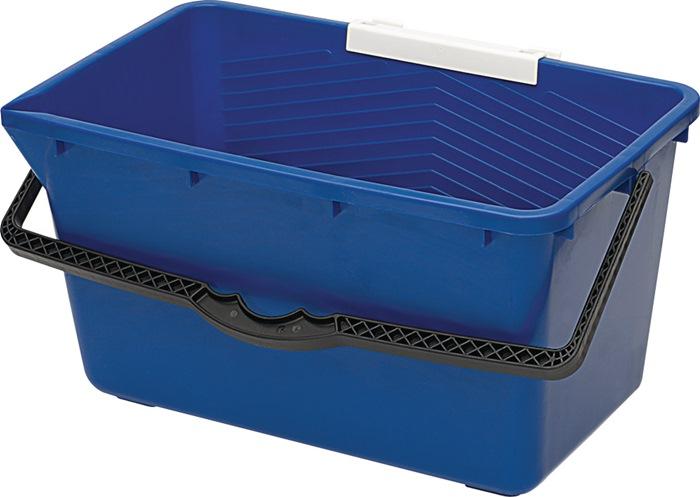 Seau plastique bleu 18L - pour nettoyage de fenêtre - avec graduation et supports pour lave-vitre_0