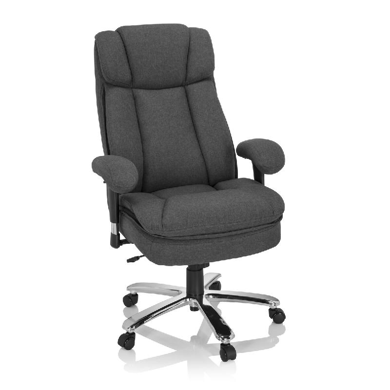 Siège de bureau BUILDER XXL I Tissu gris foncé hjh OFFICE - gris polyester 691014_0