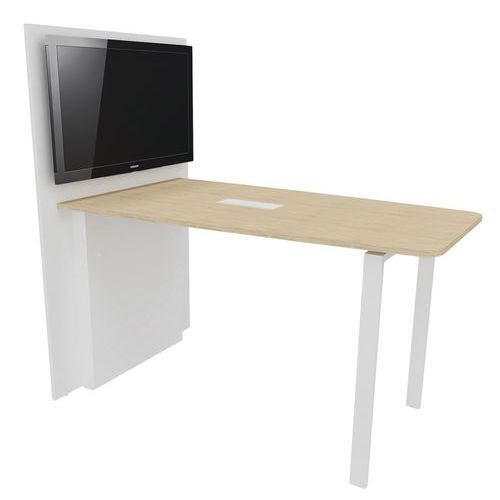 STATION VISIO HUB BLANC : TABLE 180X104X100 CM BLANC/BLANC - BURONOMIC