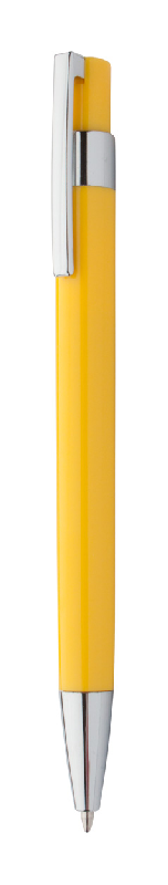 Stylo à bille en plastique Alexluca - Clip silver - Encre bleue - Couleur jaune - 9g_0