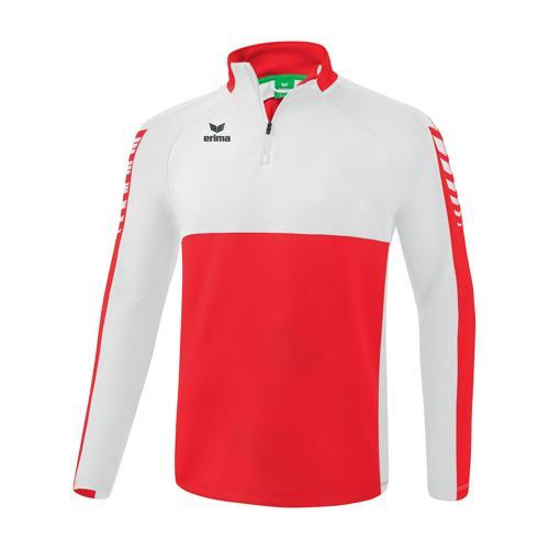 SWEAT DEMI-ZIP ADULTE - ERIMA - SIX WINGS ROUGE/BLANC