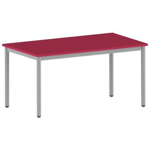 TABLE CARÉLIE 140 X 80 CM FIXE T5 STRAT CERISE GRIS - MOBIDECOR