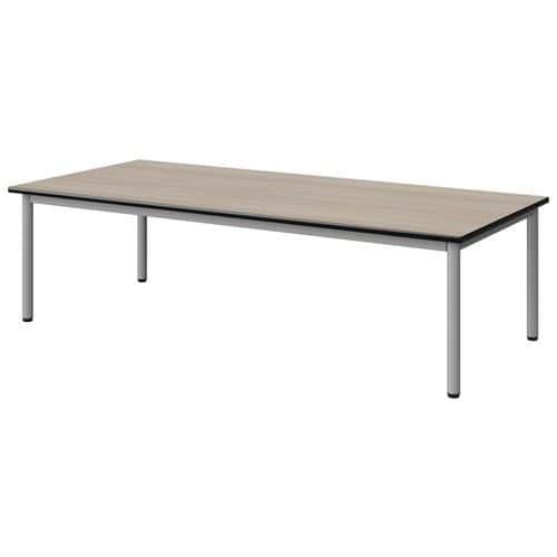 TABLE MALIBU 180X80 T1 4P STRA ACACIA/NOIR GRIS 9006