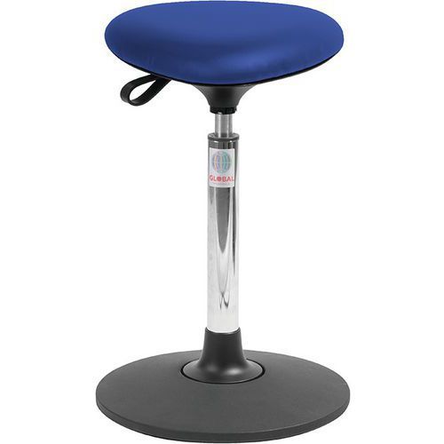 TABOURET SWAY TRIA - IMITATION CUIR - HAUT - BLEU - GLOBAL PROFESSIONAL SEATING