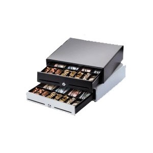 Tiroir caisse Metapace K2 - petite taille - métallique avec serrure - 4 bacs à billets + 8 bacs pièces_0