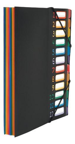 TRIEUR PLASTIQUE VIQUEL RAINBOW CLASS À SOUFFLET 12 DIVISIONS NOIR