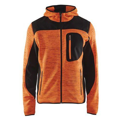 VESTE DE TRAVAIL TRICOTÉE À CAPUCHE ORANGE FLUORESCENT/NOIR TAILLE XXXL - BLAKLADER