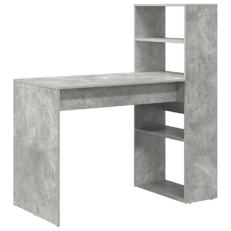 VidaXL Bureau Gris béton 113 x 54 x 120 cm Bois d'ingénierie Modèle Vega Executive Compact - 869277_0