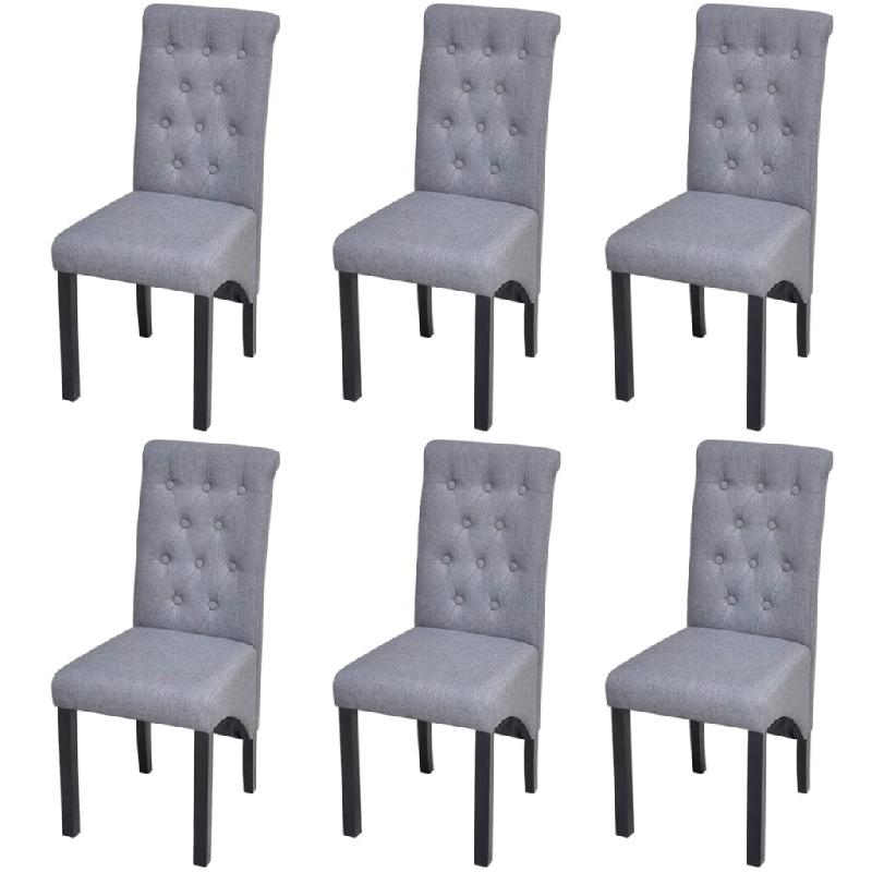 VidaXL Chaises à manger lot de 6 gris clair tissu Modèle Zafira - 272246_0