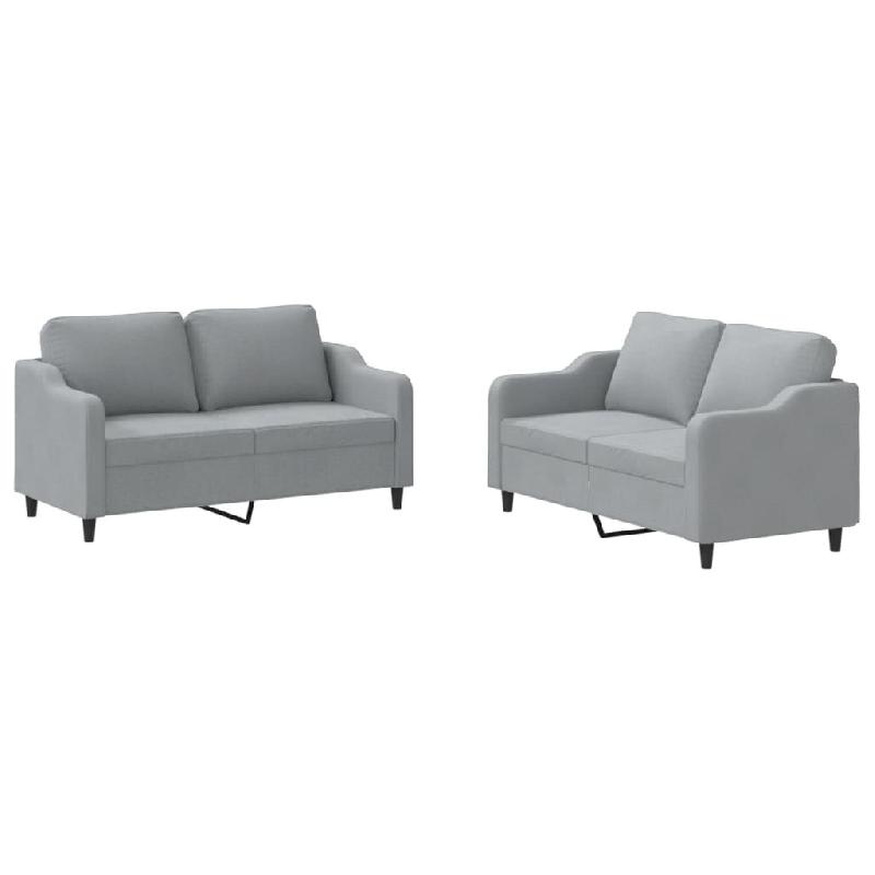 VidaXL Ensemble de canapés 2 pcs avec coussins Gris clair Tissu Modèle Helios Advance - 3201802_0