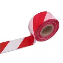VISO RUBAN NON ADHÉSIF INDÉCHIRABLE ROUGE ET BLANC 500M X 8CM
