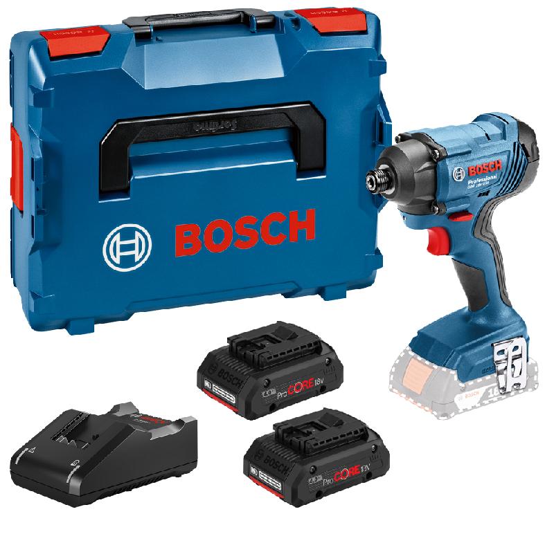 Visseuse à chocs 18v BOSCH gdr 18v-160 + 2 batteries procore 4 ah + chargeur + l-boxx - BOSCH - 06019g510q - 750473_0