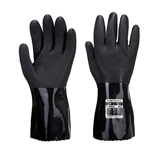Gants chimiques ESD en PVC - Modèle A882BKRS - Certifiés CE et conformes REACH_0