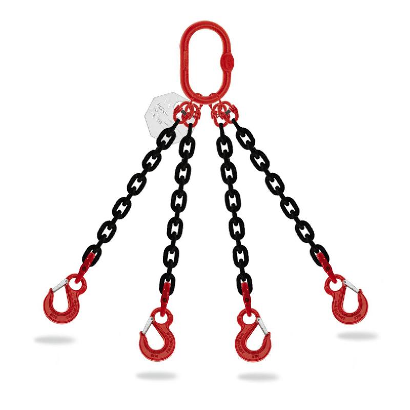 Élingue chaîne 4 brins - diamètre 16 mm - crochet à linguet - sans crochet raccourcisseur - référence ECL41602_0