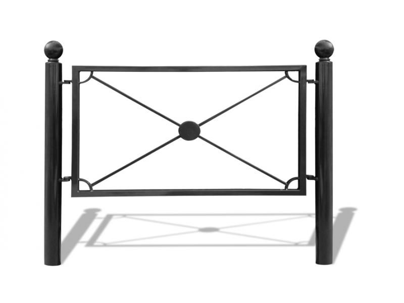 Bar3403a - Barrières urbaines Urban'nt en acier avec potelet Ø76mm et croisillon carré 12mm_0