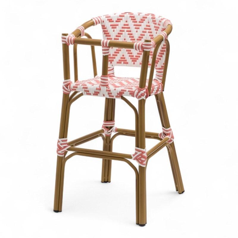 Bistromania Chaise haute bébé ALMA - Tressage Rose et Blanc - EA235_0