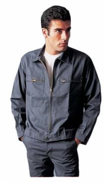 BLOUSON 2 POCHES 100% COTON BLEU / BLANC