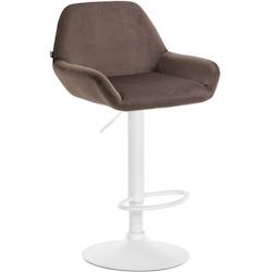 CLP Tabouret de bar Braga Velours avec pied en métal réglable et pivotant Marron/Blanc - marron textile 320908_0
