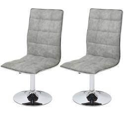 Décoshop26 - Lot de 2 chaises de salle à manger cuisine ajustable à hauteur variable tissu gris 04_0000222 - gris 3000252778983_0