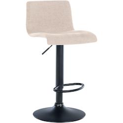 Décoshop26 - Tabouret de bar x1 design simple avec repose-pieds en tissu crème pieds en métal noir 10_0004556 - noir 3000252175072_0