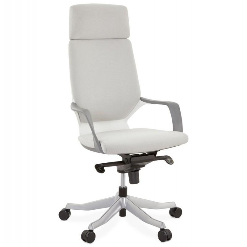 Fauteuil de bureau en tissu gris - Réglable en hauteur - Paris Prix - 125 cm_0