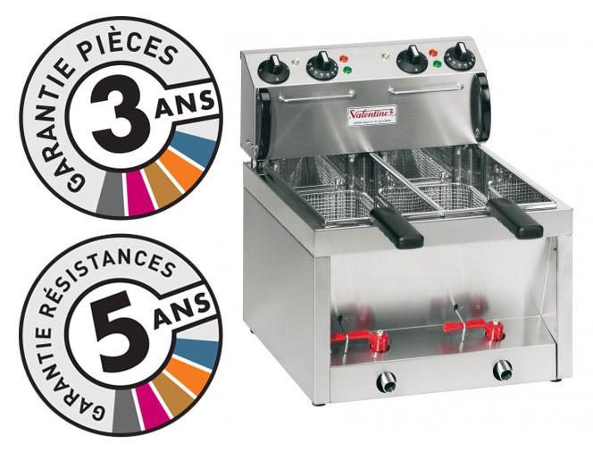 Friteuse électrique de table encastrable - Valentine BB55M - 2x5 litres avec double robinet de vidange et zone de décantation_0